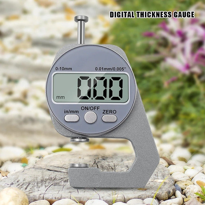 Mini Digital Thickness Gauge - With Large LCD Screen Display, for Thickness Measurement of Paper, Pipe, Sheet Metal - Gear Elevation