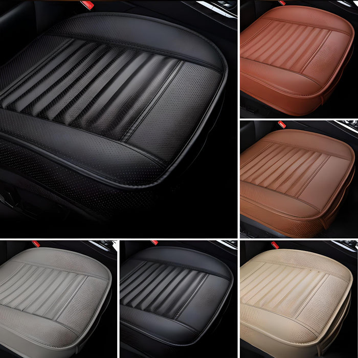 Drive in Comfort and Freshness with the Dani Leather Charcoal Car Seat Cushion - Gear Elevation