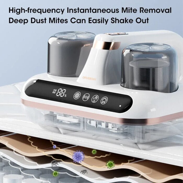 10000Pa UV Mattress Vacuum Mite Remover - Cordless Handheld Cleaner Powerful Suction for Cleaning Bed Pillows Clothes Sofa - Gear Elevation