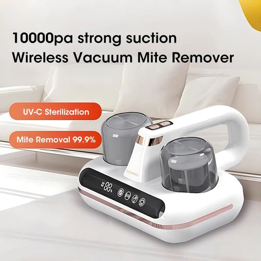 10000Pa UV Mattress Vacuum Mite Remover - Cordless Handheld Cleaner Powerful Suction for Cleaning Bed Pillows Clothes Sofa - Gear Elevation