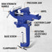 2 in 1 Bench Vise - Universal Wide Application 360 Degree Rotation High Hardness for Woodworking - Gear Elevation