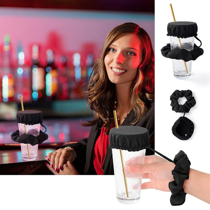 2-in-1 Drink Cover Scrunchie - Reusable Drinking Safety Supplies Anti Spiking Drink Cover - Gear Elevation