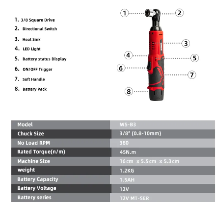 Cordless Electric Wrench - Electric Ratchet Rench