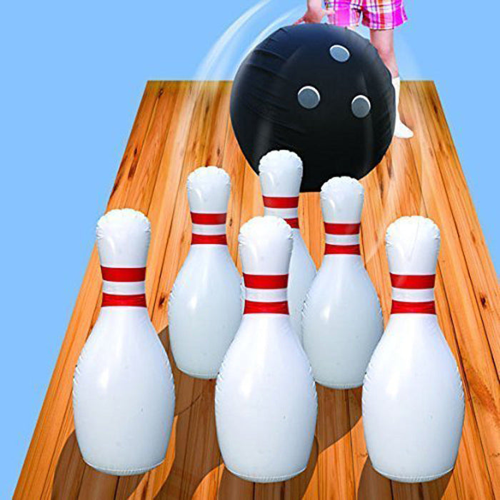 PVC Inflatable Bowling Set - Indoor Outdoor Bowling Ball and Pins For Family and Kids
