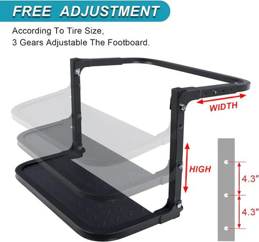 Adjustable Folding Tire Step - Portable Heavy Duty Tire Step for Pickup Truck, SUV and RVs - Gear Elevation