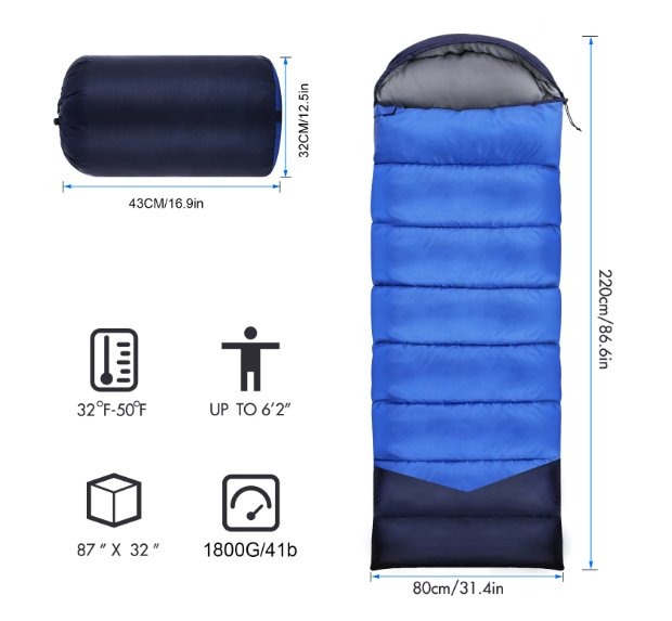 Adventure Buddy Mummy Sleeping Bag - Camping Ultralight Single Envelope Windproof Warm Adult Sleeping Bag - Gear Elevation