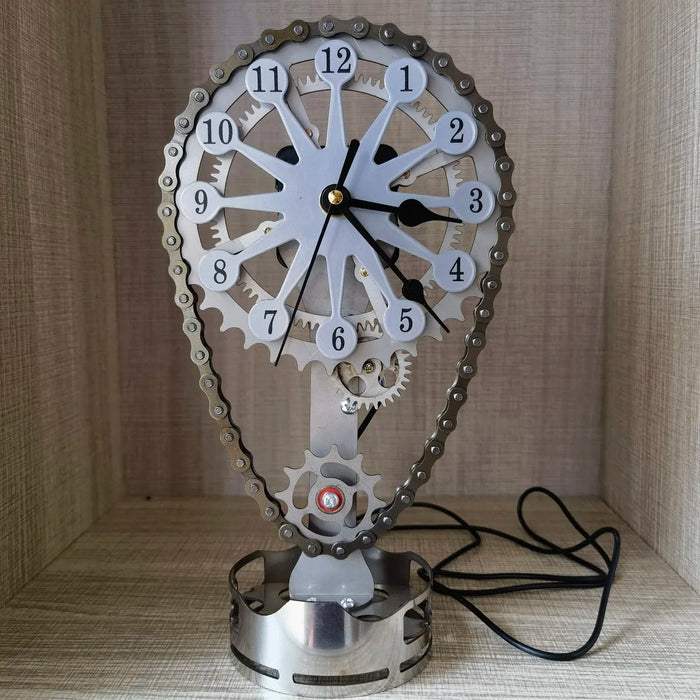 Block Timing Chain Clock - Metal Edition Rotating Gear Clock - Gear Elevation
