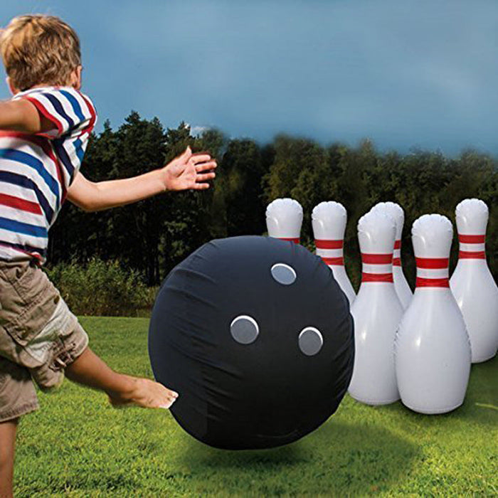 PVC Inflatable Bowling Set - Indoor Outdoor Bowling Ball and Pins For Family and Kids