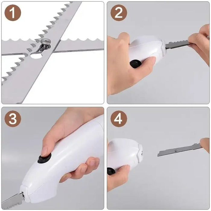 Cordless Rechargeable Easy-Slice Electric Knife - Stainless Steel Electric Edge Blades - Gear Elevation