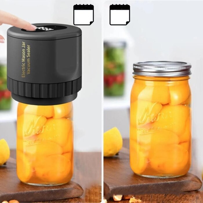 Electric Mason Jar Vacuum Sealer - Cordless Sealer Kit for Wide-Mouth and Regular-Mouth for Food Storage - Gear Elevation