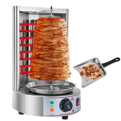 Electric Vertical Broiler Gyro Grill Shawarma Machine - Kebab Machine Stainless Steel for Rotisserie Restaurant, Home & Kitchen - Gear Elevation