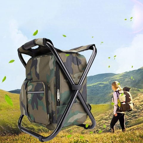 Foldable Stool Backpack - Portable Folding Camping Stool for Outdoor, Walking, Hiking, and Fishing - Gear Elevation