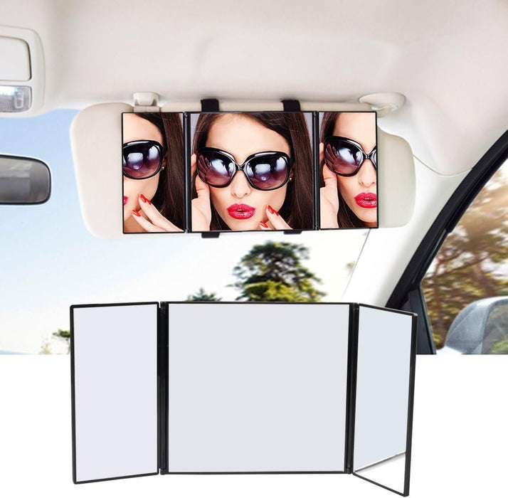Folding Visor Vanity Mirror - Cosmetic Clip-on Sun-shading Mirror for Car, Truck, SUV, and Van Sun Visors - Gear Elevation