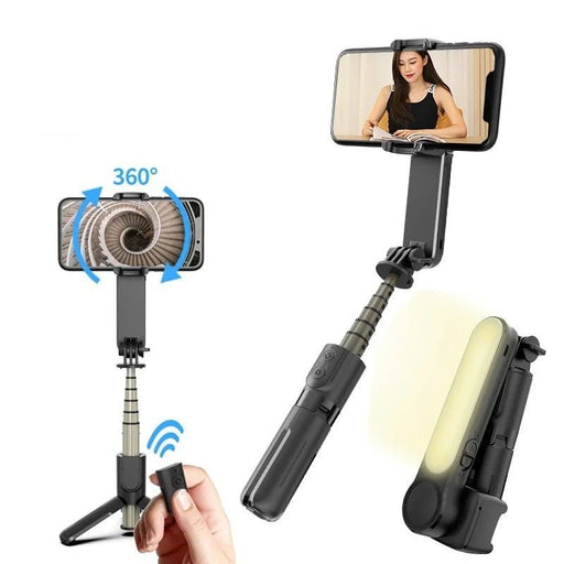 Handheld Gimbal Stabilizer - Selfie Stick Tripod with Wireless Remote with 360°Automatic Rotation - Gear Elevation