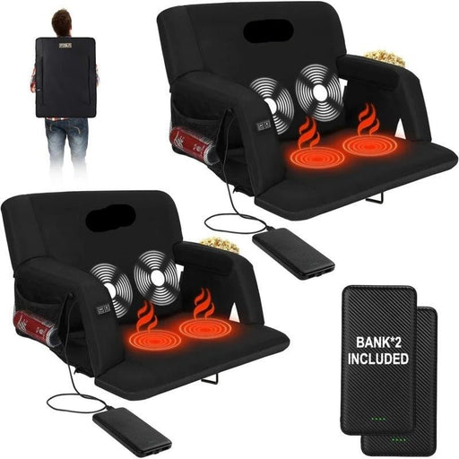 Heated Folding Bleacher Seat - Heated Stadium Seats for Bleachers with Back Support - Gear Elevation