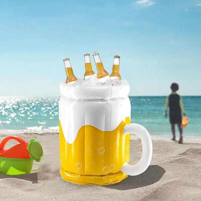 Large Inflatable Beer Mug Drink Cooler - Outdoor Party Supplies Inflatable Floating Drink Bucket - Gear Elevation