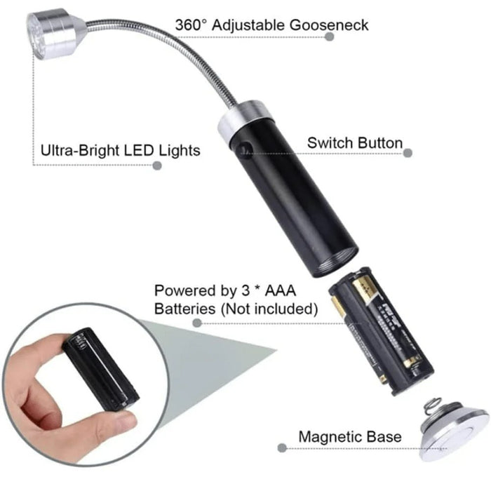 LED Magnetic BBQ Lights - Adjustable Flexible 360 Degrees Heat Resistant Gooseneck Light - Gear Elevation