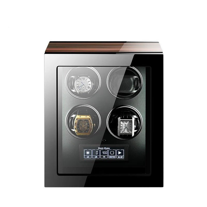 Luxury Watch Winder Box With LCD Display - Wooden Watch Accessories Boxes with Remote Control - Gear Elevation