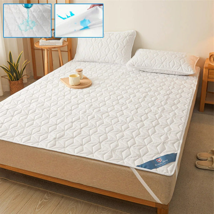Mattress Protector - Breathable Noiseless Mattress Cover Pad with 4 Elastic Corner Straps Fits up to 40 cm Deep - Gear Elevation