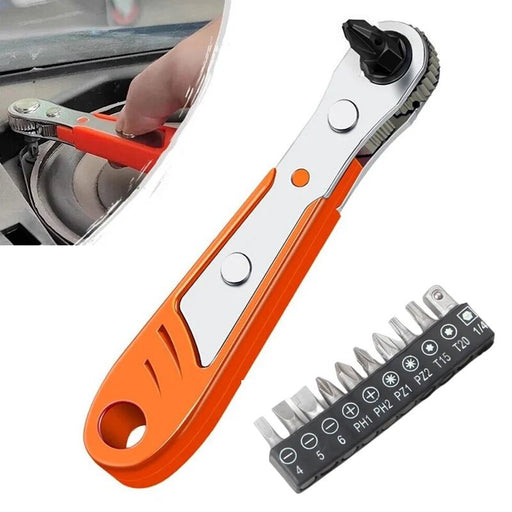 Mini Ratchet Wrench - Socket Wrench Spanner for Car Accessory for Replacement Parts - Gear Elevation