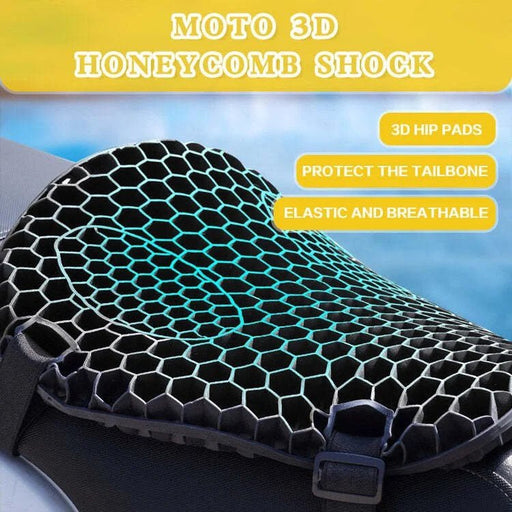 Moto 3D Honeycomb Shock Cushion - Advanced Shock Relief Seat Cushion - Gear Elevation