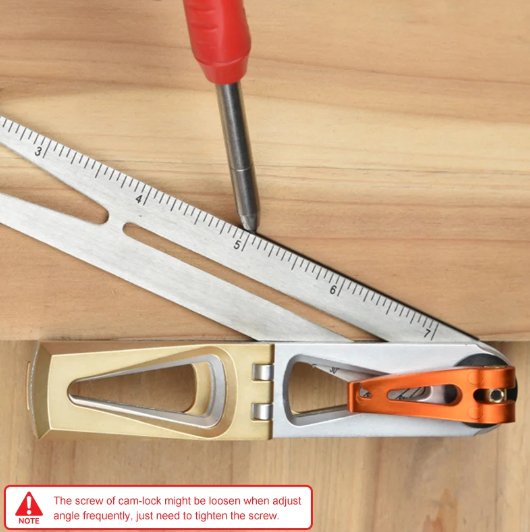Multi-Functional Dovetail Marker - Heavy-duty High-precision Stainless Steel Multi-angle Square Movable Woodworking Angle Ruler - Gear Elevation