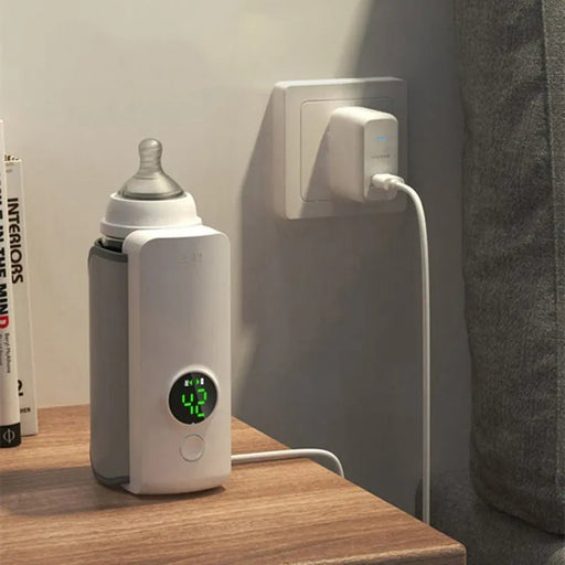 Portable Baby Bottle Warmer - Rechargeable 6 Levels Adjustment Baby Bottle Heater - Gear Elevation