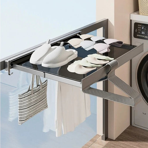 Retractable Invisible Storage Rack - Space-Saving Drying Solution - Gear Elevation