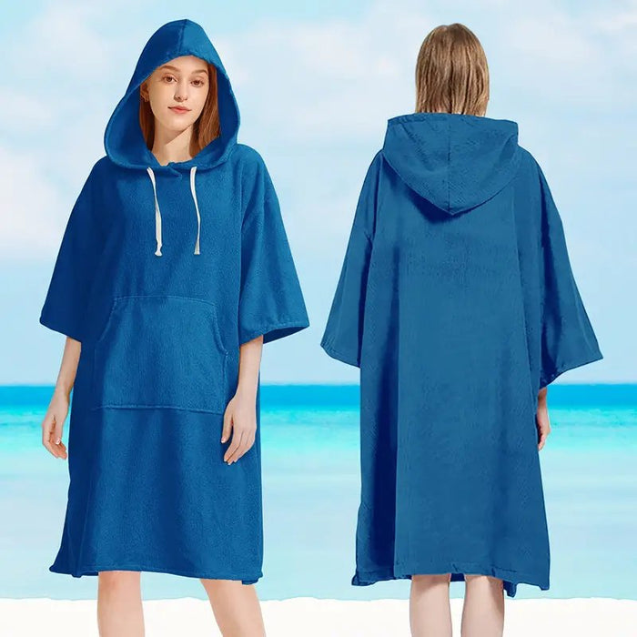 Surf Swimming Poncho Changing Robe - Quick Dry Solid Microfiber Unisex Hooded Towel - Gear Elevation