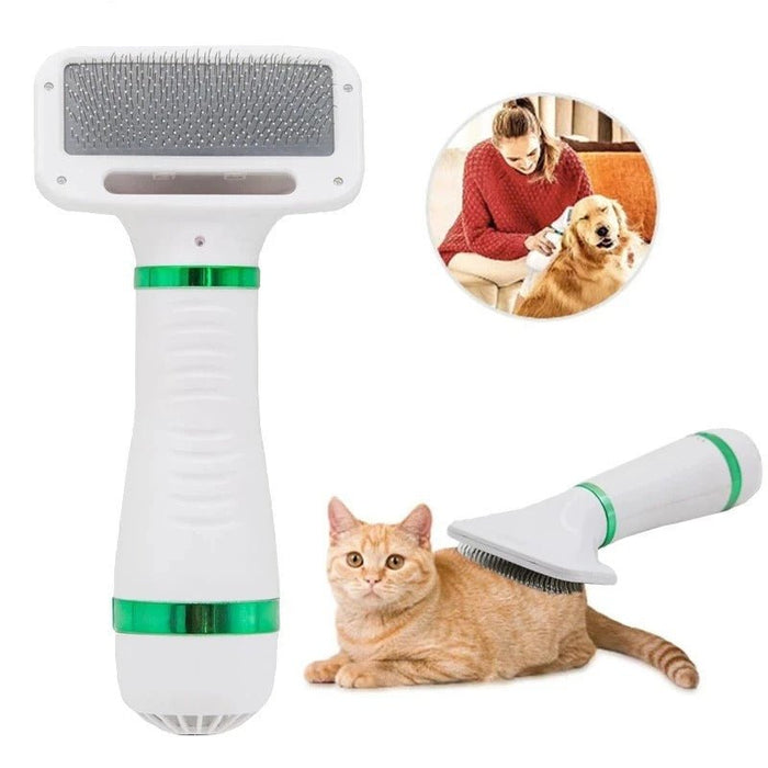 2 in 1 Portable Pet Hair Dryer - Pet Grooming Cat Hair Comb Dog Fur Blower Adjustable Temperature Pet Brush - Gear Elevation