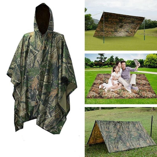 3 In 1 Outdoor Military Waterproof Rain Coat - Lightweight Reusable Camping Hiking Raincoat Poncho for Men and Women - Gear Elevation