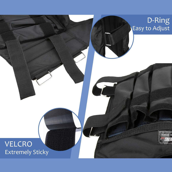 30KG Adjustable Exercise Loading Weight Vest - Weighted Vest Adjustable for Exercise - Gear Elevation
