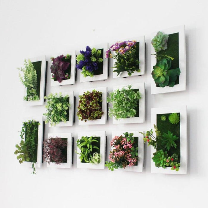 3D Plant Wall Art - Maintenance Free Artificial Plants for Table and Wall Décor - Gear Elevation