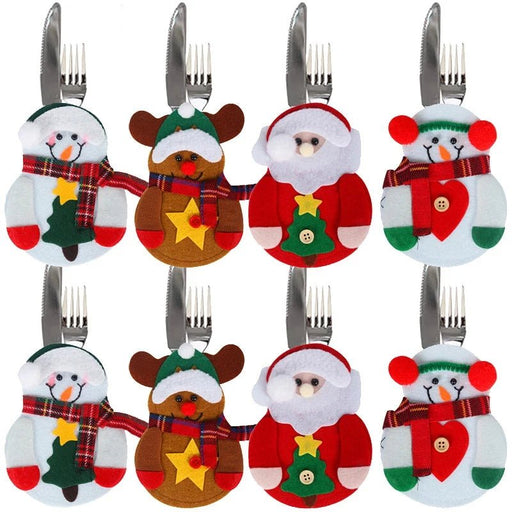 8 Pieces Christmas Tableware Holder - Festive Cutlery Caddy - Gear Elevation