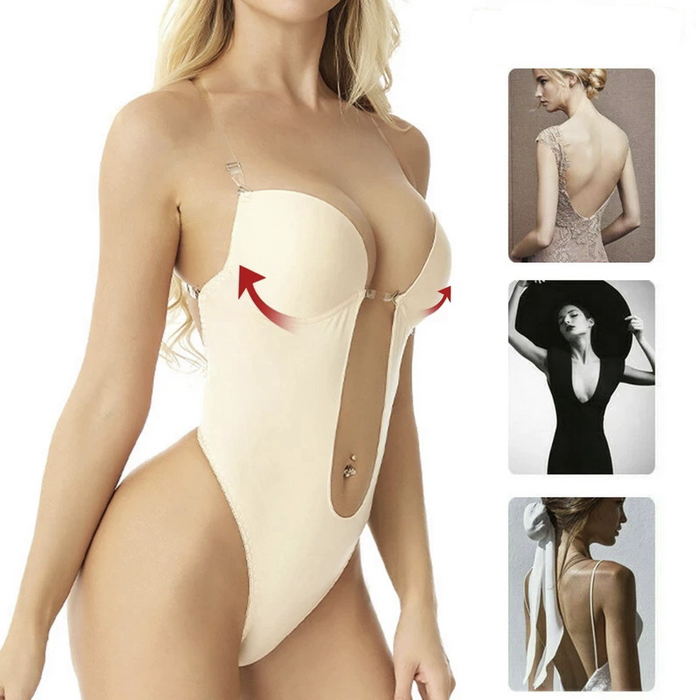 Plunge Backless Body Shaper - Nahtloser Schlankheits-Bodysuit 
