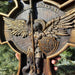 Archangel Michael Natural Wood Carved Statue - Gear Elevation