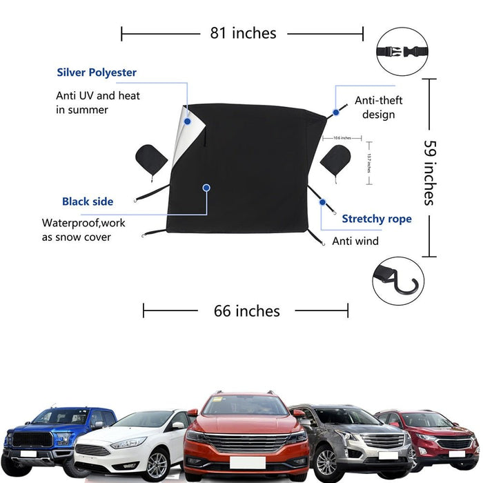 Automobile Magnetic Sunshade Cover - Anti-snow Dustproof Heat Insulation Four Seasons Universal for Hatchback Sedan SUV - Gear Elevation