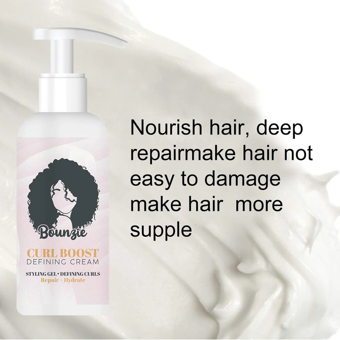 Bounzie Curl Boost Defining Cream - Booster Cream Instant Effect Drying Frizz Control Hair Style Setting Cream - Gear Elevation