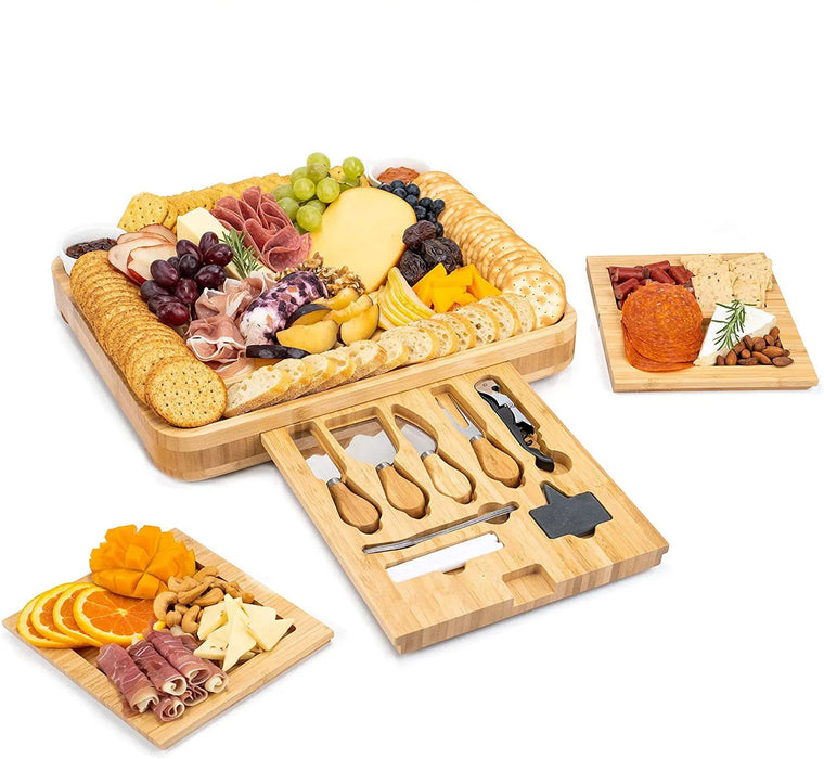 Cheese Board Set - Bamboo Cheese Board Knife Set - Gear Elevation
