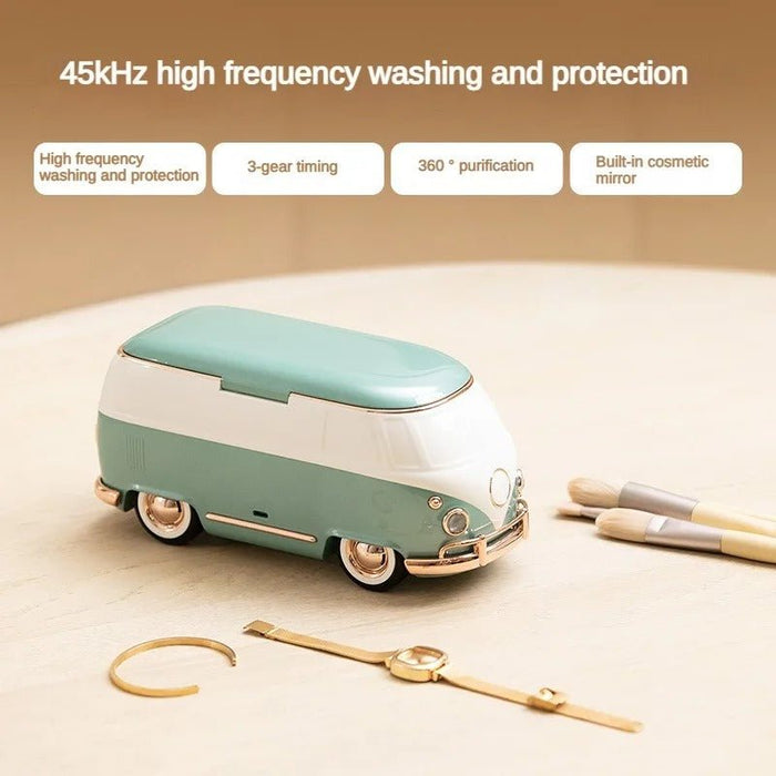 Classical Bus Ultrasonic Cleaner - Professional Ultrasonic Cleaning Machine for All Jewelry Eyeglasses Watches Shaver Heads Makeup Brushes - Gear Elevation