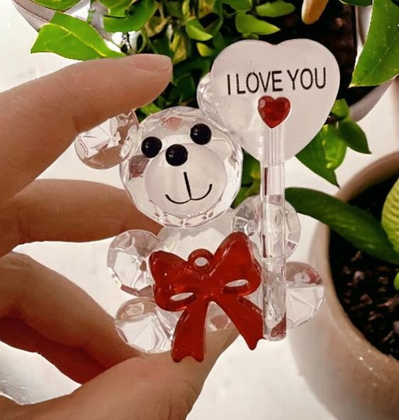 Crystal Bear Glass Rose - Glass Ornaments For Gifts, Home Decoration Accessories - Gear Elevation