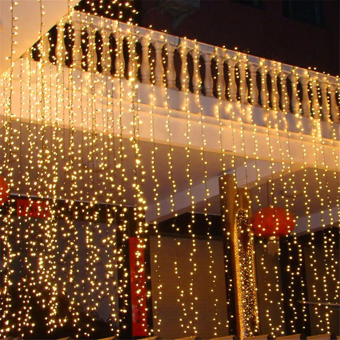 Curtain Christmas Lights 8 Modes Control - Remote Control Christmas Decorative Hanging String Lights - Gear Elevation