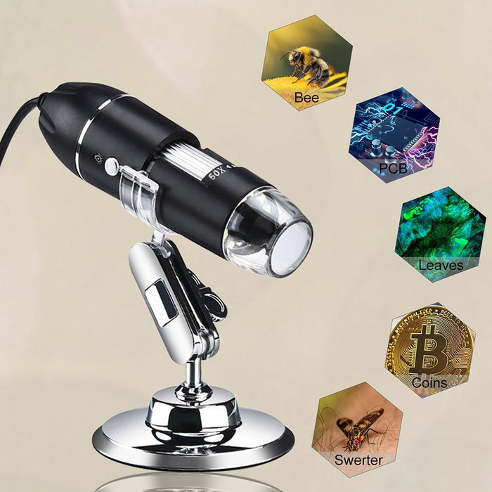 Digital USB Microscope with Carrying Case & Metal Stand, - Gear Elevation