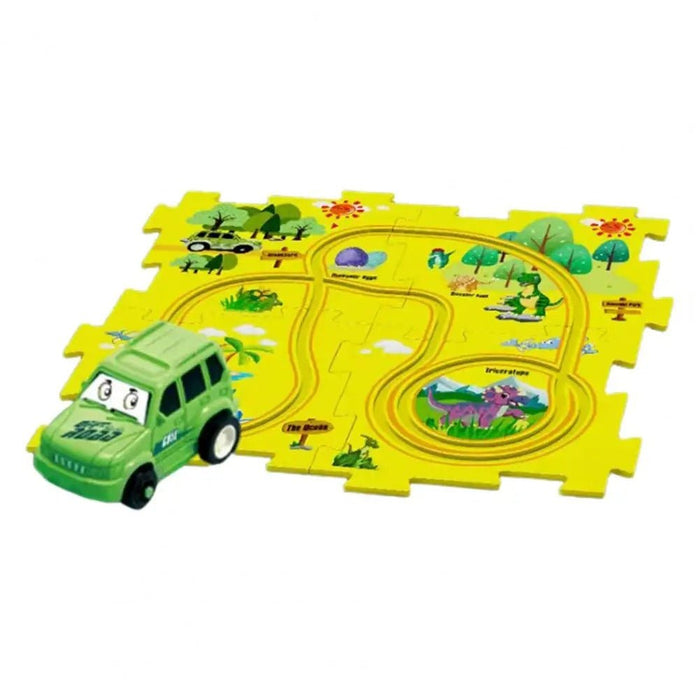 DIY Toys Children Rail Car - DIY Assemble Jigsaw Flexible Railway Track Parent-child Interaction Toy - Gear Elevation