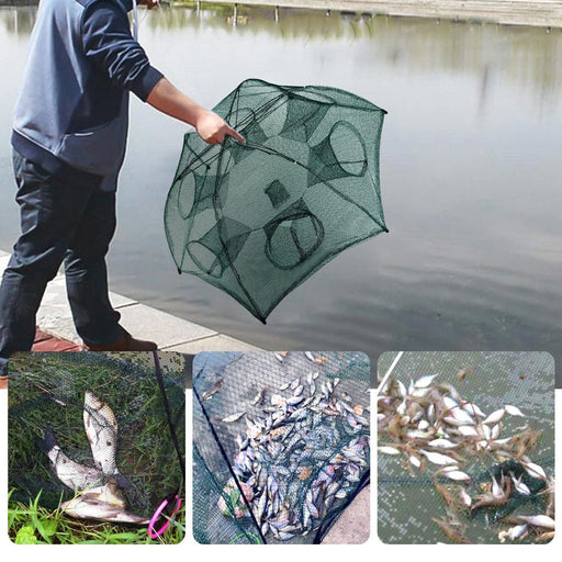 Easy Catch Fishing Trap - Portable Automatic 4-20 Hole Hand Fishing Net - Gear Elevation