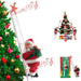 Electric Climbing Ladder Santa Claus Doll - Climbing Up and Down Santa Claus on Ladder with Music and Bag - Gear Elevation