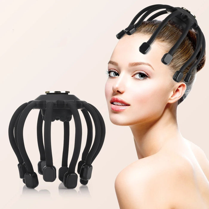 Electric Octopus Claw Scalp Massager - Hands Free Therapeutic Head Scratcher Relief Hair Stimulation Rechargeable Stress Relief - Gear Elevation