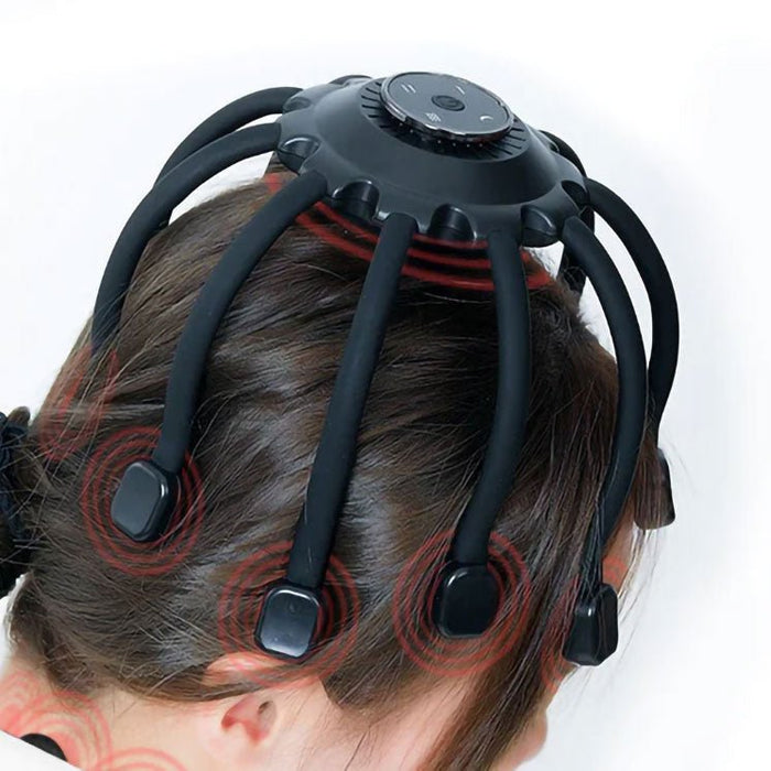 Electric Octopus Claw Scalp Massager - Hands Free Therapeutic Head Scratcher Relief Hair Stimulation Rechargeable Stress Relief - Gear Elevation