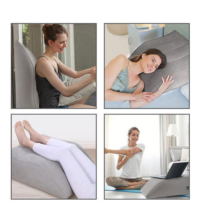 Ergonomic Inflatable Leg Pillow - Comfort Leg Pillows Improve Circulation, Use for Relax Muscles & Comfort Swelling, Pregnant, Surgery and Injury - Gear Elevation
