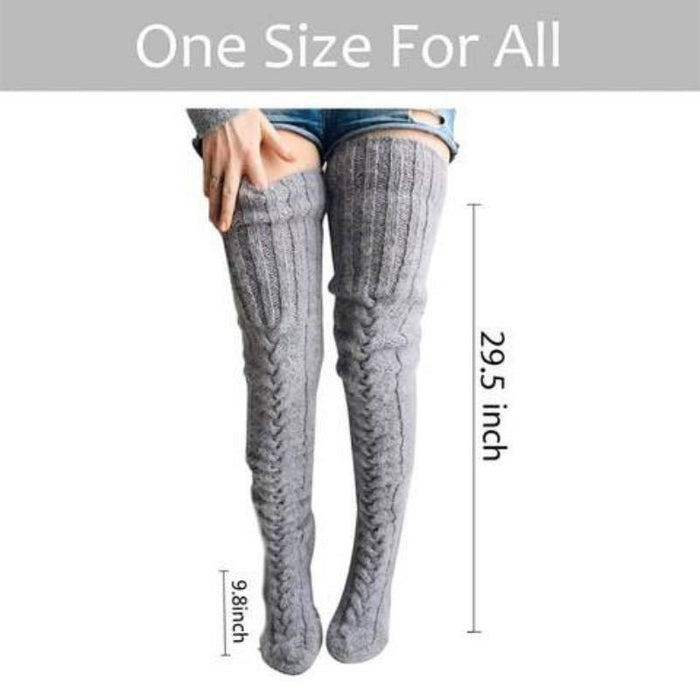 Extra Long Knitted Socks - Fashionable and Warm Long Socks for Women - Gear Elevation